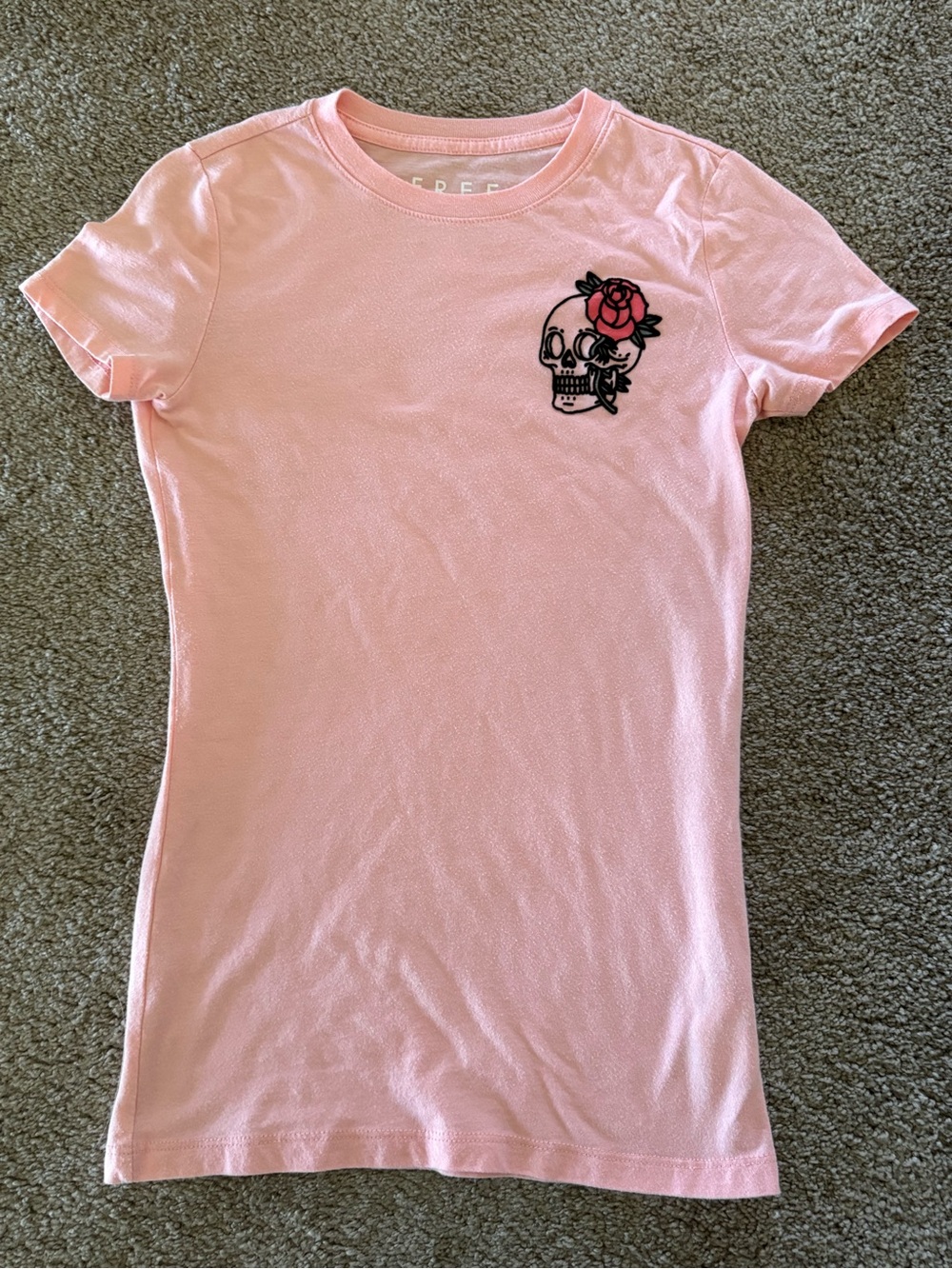 Free State Tee with Skull and Rose Patch